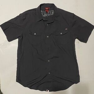 Vintage Split Skating Short Sleeve Shirt in Faded Black - Men’s Medium